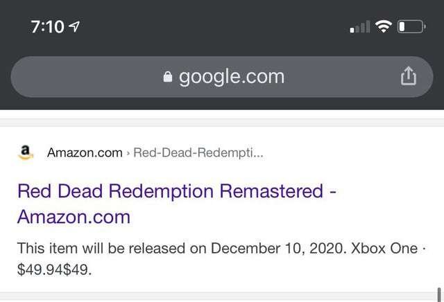 إشاعة: Red Dead Redemption Remastered تسربت من قِبل امازون