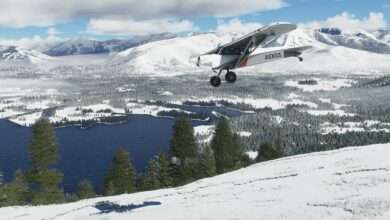 عرض عن ميزة REAL-TIME SNOW في لعبة Microsoft Flight Simulator