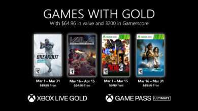 ألعاب خدمة Xbox Live Gold المجانية لشهر مارس