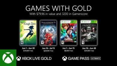 ألعاب Xbox Live Gold المجانية لشهر يونيو
