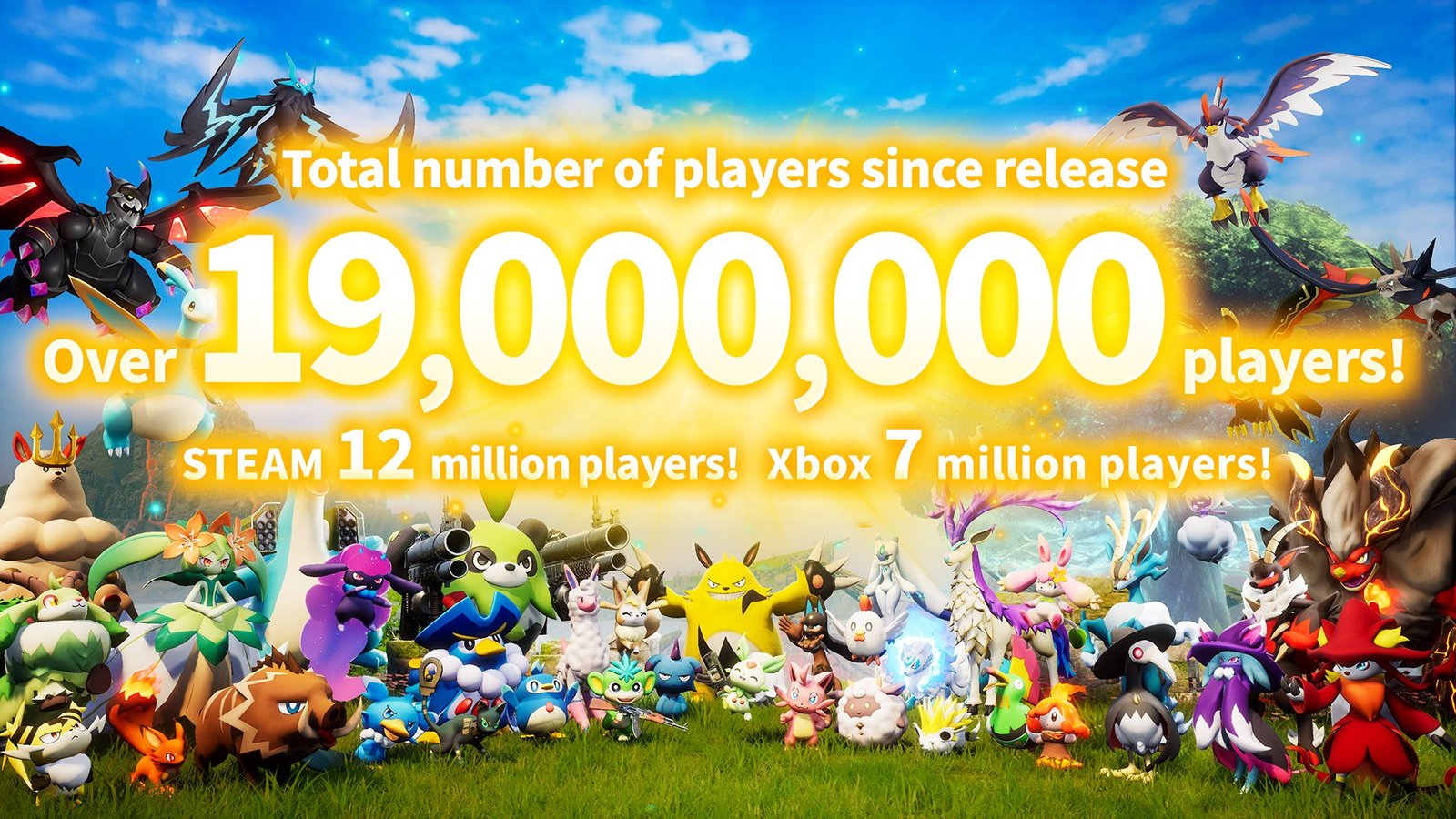 نجاح كبير لـ Palworld التي تجاوزت 19 مليون لاعب وتحقق رقماً قياسياً على Xbox Game Pass