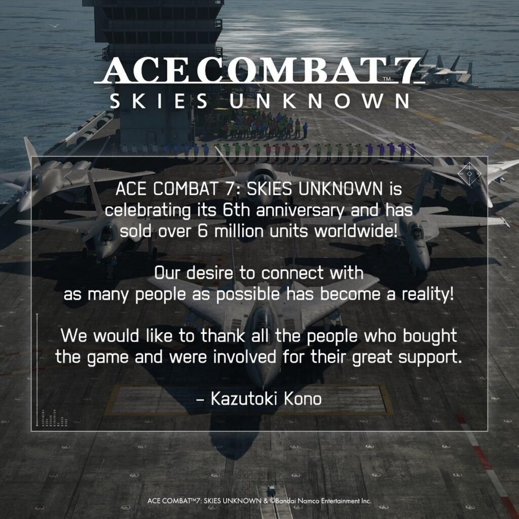 مبيعات لعبة Ace Combat 7: Skies Unknown وصلت الآن إلى 6 ملايين وحدة مباعة