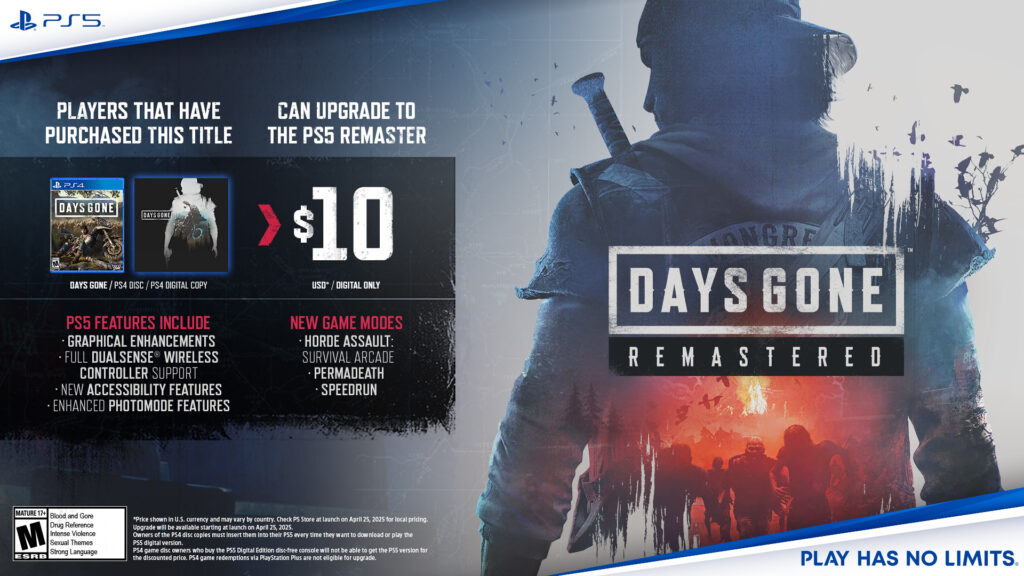 الإعلان عن نسخة محسنة للعبة Days Gone